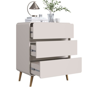 Cômoda Infantil Curve 3 Gavetas Bege Dunas - Completa Móveis