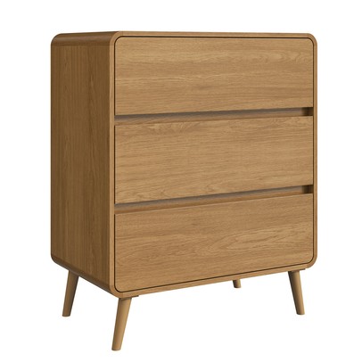 Cômoda Infantil Curve 3 Gavetas Carvalho Xingu - Completa Móveis