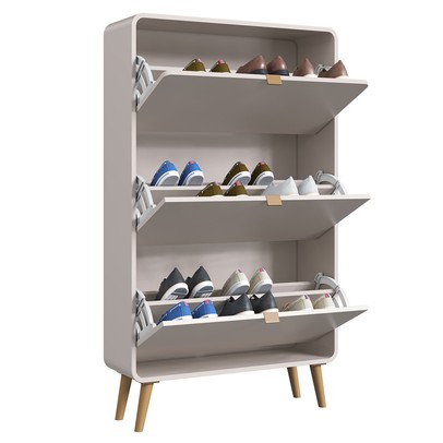 Sapateira Curve 3 Portas Bege Dunas - Completa Móveis