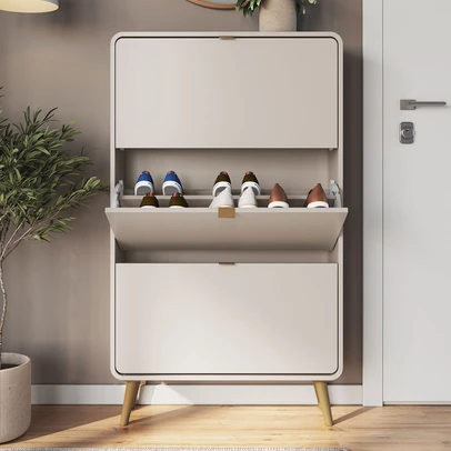 Sapateira Curve 3 Portas Bege Dunas - Completa Móveis