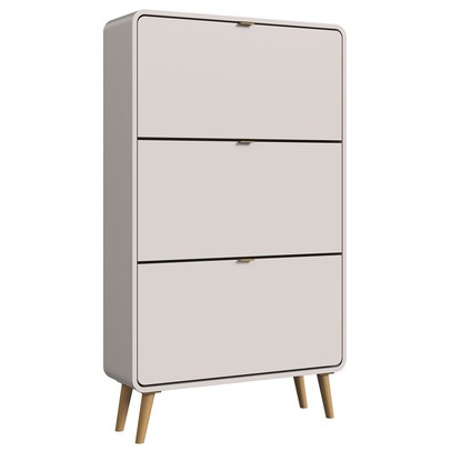 Sapateira Curve 3 Portas Bege Dunas - Completa Móveis