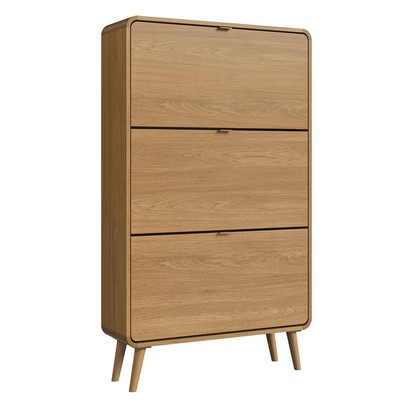 Sapateira Curve 3 Portas Carvalho Xingu - Completa Móveis