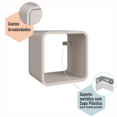 Nicho Organizador Curve Bege Dunas - Completa Móveis