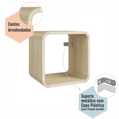 Nicho Organizador Curve Carvalho Araguaia - Completa Móveis