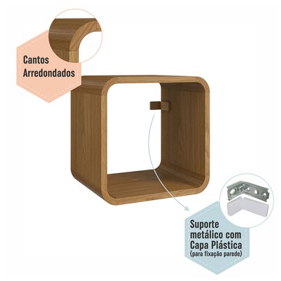 Nicho Organizador Curve Carvalho Xingu - Completa Móveis