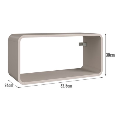 Nicho Organizador Duplo Curve Bege Dunas - Completa Móveis