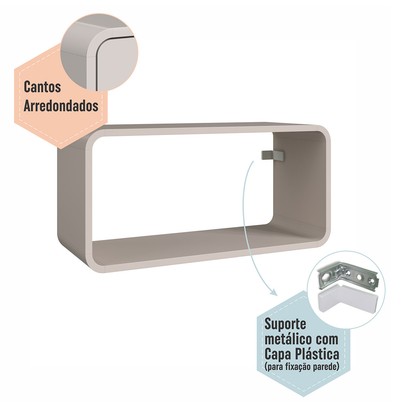 Nicho Organizador Duplo Curve Bege Dunas - Completa Móveis