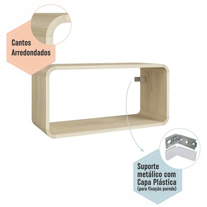 Nicho Organizador Duplo Curve Carvalho Araguaia - Completa Móveis