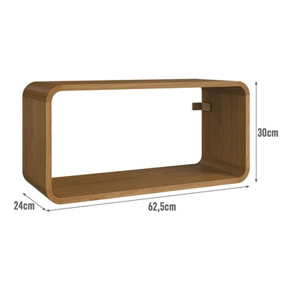 Nicho Organizador Duplo Curve Carvalho Xingu - Completa Móveis