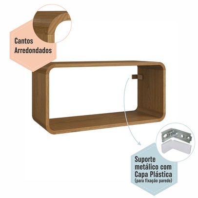 Nicho Organizador Duplo Curve Carvalho Xingu - Completa Móveis