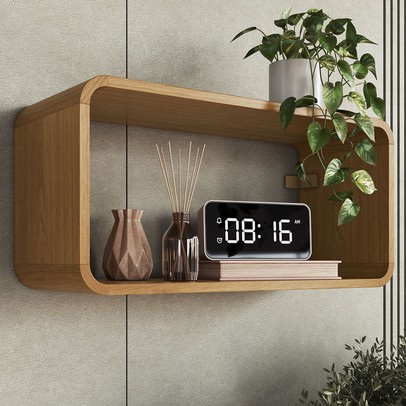 Nicho Organizador Duplo Curve Carvalho Xingu - Completa Móveis