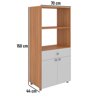 Armário de Cozinha âmbar 2 Portas 1 Gaveta Freijó/Branco - Telasul