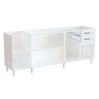 Balcão de Cozinha para Pia em Aço Star New 5 Portas 2 Gavetas Branco - Telasul