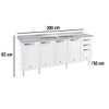 Balcão de Cozinha para Pia em Aço Star New 5 Portas 2 Gavetas Branco - Telasul