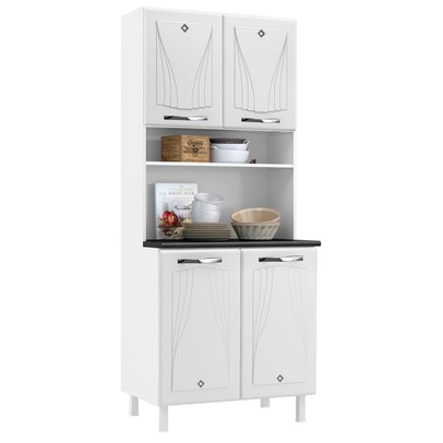 Paneleiro em Aço Star New 4 Portas 3 Prateleiras Branco - Telasul