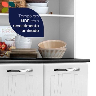 Paneleiro em Aço Star New 4 Portas 3 Prateleiras Branco - Telasul