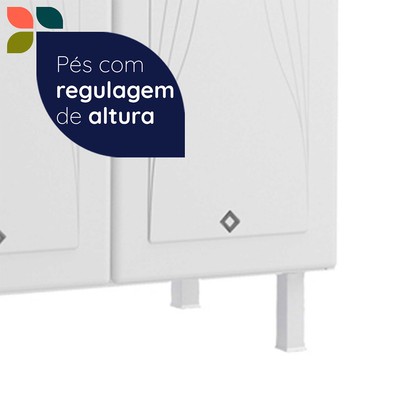 Paneleiro em Aço Star New 4 Portas 3 Prateleiras Branco - Telasul