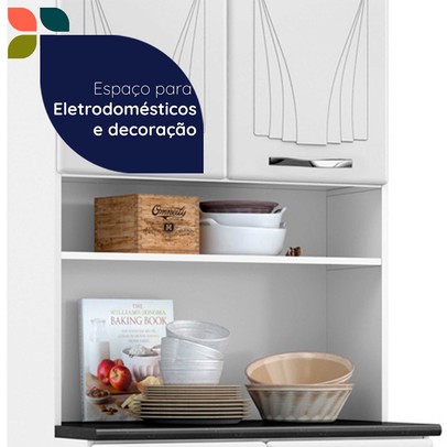 Paneleiro em Aço Star New 4 Portas 3 Prateleiras Branco - Telasul