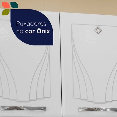 Cozinha Compacta em Aço Star New 9 Portas com Vidro Branco - Telasul