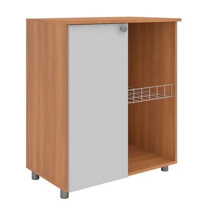 Armário de Cozinha com Fruteira âmbar 1 Porta Freijó/Branco - Telasul