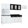 Cozinha Completa em Aço Star New 12 Portas 3 Gavetas com Vidro Preto - Telasul