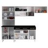Cozinha Completa em Aço Star New 12 Portas 3 Gavetas com Vidro Preto - Telasul