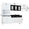 Cozinha Completa em Aço Star New 12 Portas 3 Gavetas com Vidro Preto - Telasul