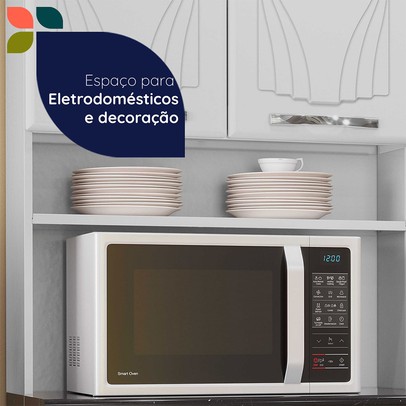 Cozinha Completa em Aço Star New 12 Portas 3 Gavetas com Vidro Preto - Telasul