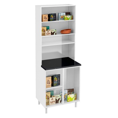 Paneleiro em Aço Topázio 4 Portas 3 Prateleiras Branco - Telasul