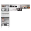 Cozinha Compacta em Aço Topázio 9 Portas com Vidro Branco - Telasul