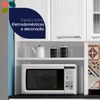 Cozinha Compacta em Aço Topázio 9 Portas com Vidro Branco - Telasul