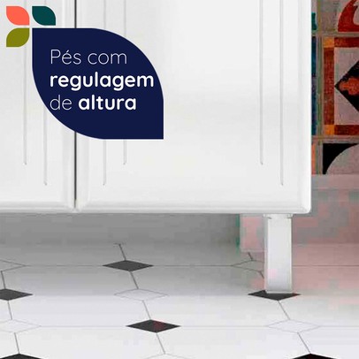 Cozinha Completa em Aço Topázio 12 Portas 3 Gavetas com Vidro Branco - Telasul