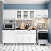 Cozinha Completa em Aço Topázio 12 Portas 3 Gavetas com Vidro Branco - Telasul
