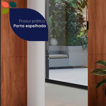 Sapateira Versa Home 1 Porta 5 Prateleiras com Espelho Branco - Telasul