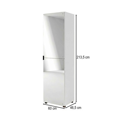 Sapateira Versa Home 1 Porta 5 Prateleiras com Espelho Branco - Telasul