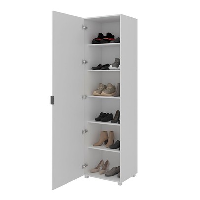 Sapateira Versa Home 1 Porta 5 Prateleiras com Espelho Branco - Telasul