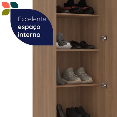 Sapateira Versa Home 1 Porta 5 Prateleiras com Espelho Freijó - Telasul