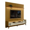 Rack com Painel para TV Até 70 Polegadas London 2 Portas 1 Prateleira Cedro/Off White - Olivar Móveis