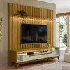 Rack com Painel para TV Até 70 Polegadas London 2 Portas 1 Prateleira Cedro/Off White - Olivar Móveis