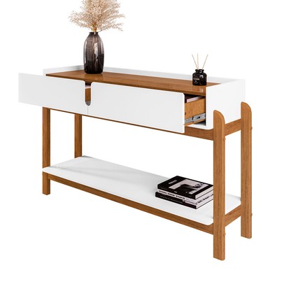 Aparador Eleven 2 Gavetas Branco/Cedro - Pnr Móveis