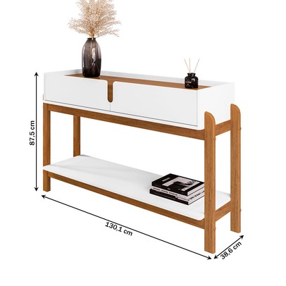 Aparador Eleven 2 Gavetas Branco/Cedro - Pnr Móveis