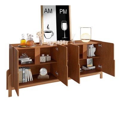 Balcão Buffet Max 4 Portas com Adega Cedro - Pnr Móveis