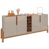 Balcão Buffet Max 4 Portas com Adega Off White/Cedro - Pnr Móveis