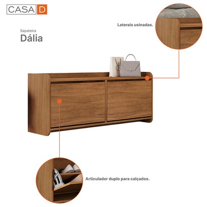 Sapateira Scarlett 2 Portas Cedro - Pnr Móveis