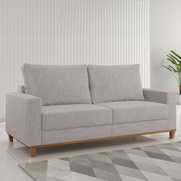 Sofá Living Gilbran 3 Lugares Linhão Giz - Vian