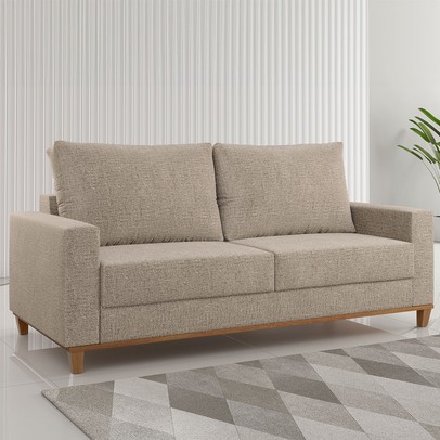 Sofá Living Gilbran 3 Lugares Linhão Castanho - Vian