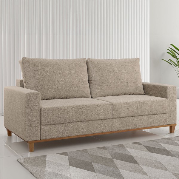 Sofá Living Gilbran 3 Lugares Linhão Castanho - Vian