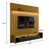 Rack com Painel para TV Até 70 Polegadas Loop 2 Gavetas 1 Prateleira Cedro/Preto - Olivar Móveis