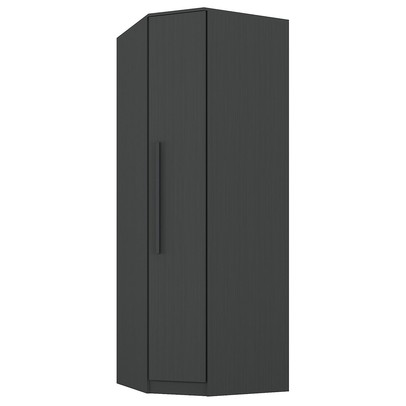 Guarda-Roupa Solteiro Modulado Lugano 1 Porta 2 Prateleiras Grafite - Hecol Móveis