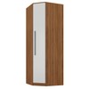 Guarda-Roupa Solteiro Modulado Lugano 1 Porta 2 Prateleiras Nogal/Branco - Hecol Móveis